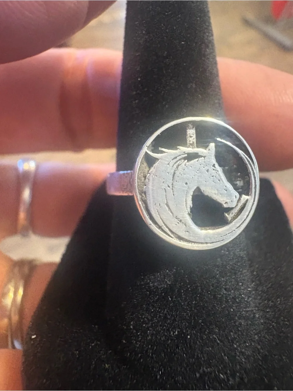 Ring, Sterling Silver Horse Head Ring, size 6, Handmade, Artisan, Unique